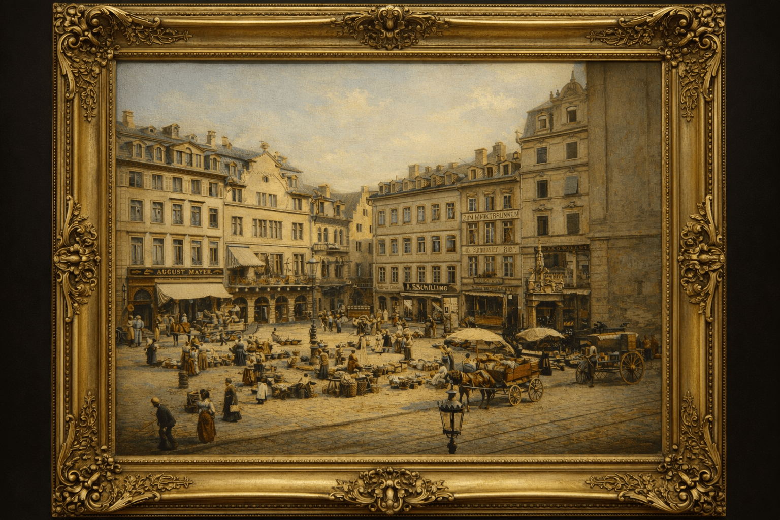 Ölgemälde Mainz Marktplatz – mit Rahmen