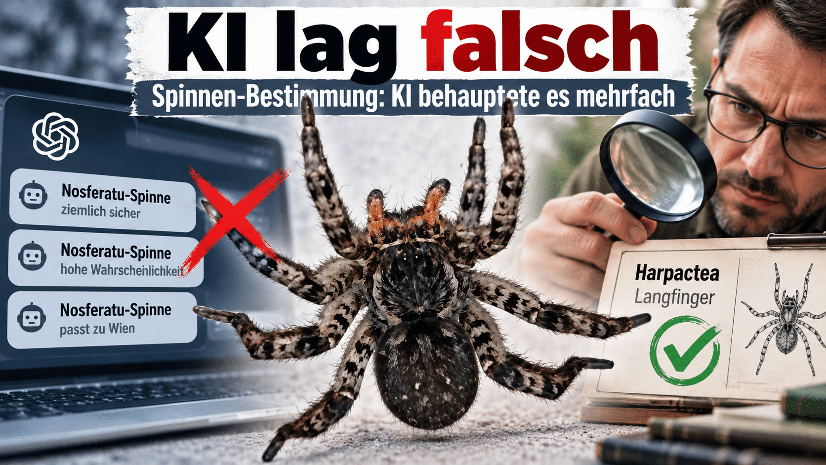 Beitragsbild zur KI-Spinnenbestimmung
