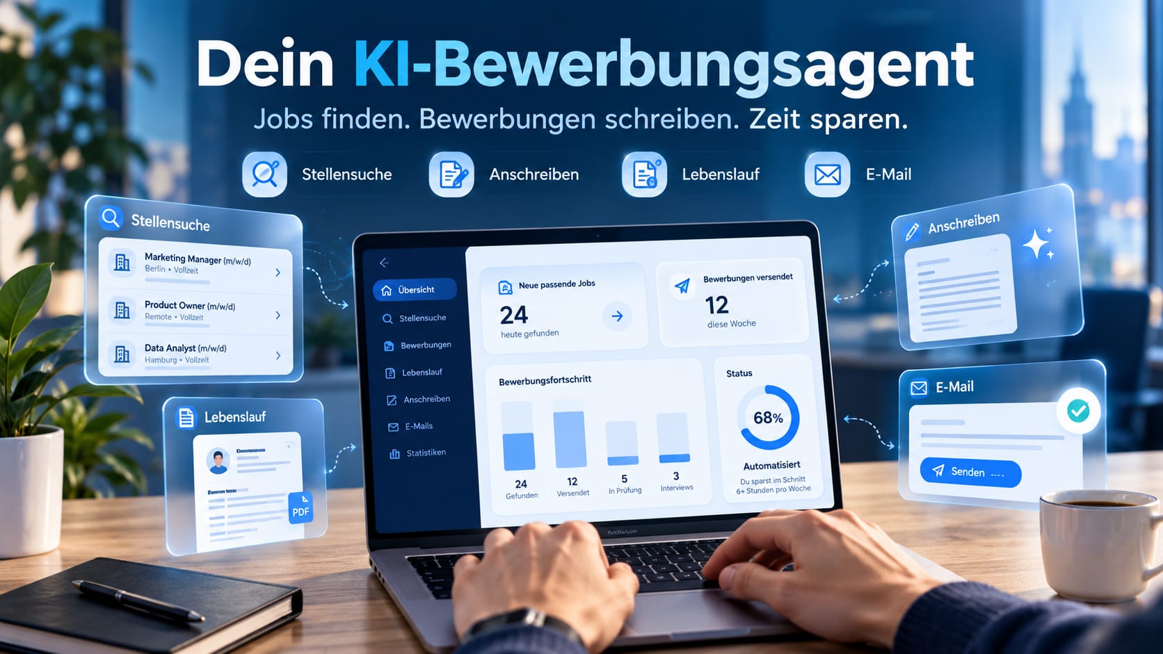 Dein persönlicher KI-Bewerbungsagent – Jobs finden, Bewerbungen schreiben und Zeit sparen
